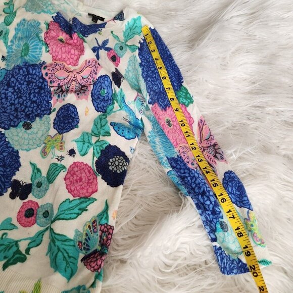 Talbots Womens Blouse Size Large Multicolor Floral Long Sleeve Pullover Top - Picture 11 of 13